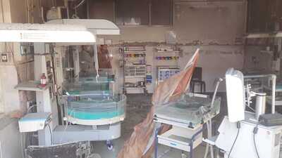 Nine infants were rescued after a fire broke out in the special newborn care unit (SNCU) of Yamunanagar’s Mukand Lal district civil hospital on Saturday. (HT Photo)