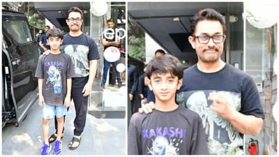 Aamir Khan with son Azad Rao Khan in Bandra. (Viral Bhayani)