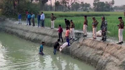 Visuals from the site where liquor worth lakhs of rupees was recovered in Bihar's Vaishali. (ANI) Visuals from the site where liquor worth lakhs of rupees was recovered in Bihar's Vaishali. (ANI)