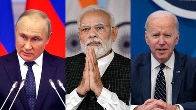 Russian President Vladimir Putin, PM Narendra Modi and US President Joseph Biden. Russian President Vladimir Putin, PM Narendra Modi and US President Joseph Biden.
