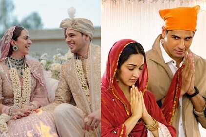 Sidharth Malhotra and Kiara Advani married in Jaisalmer on February 7, 2023. The actors were seen together in the 2021 film Shershaah (right). Sidharth Malhotra and Kiara Advani married in Jaisalmer on February 7, 2023. The actors were seen together in the 2021 film Shershaah (right).