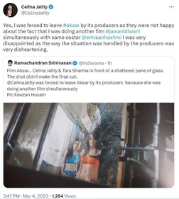 Celina Jaitly shared a tweet about Aksar. Celina Jaitly shared a tweet about Aksar.