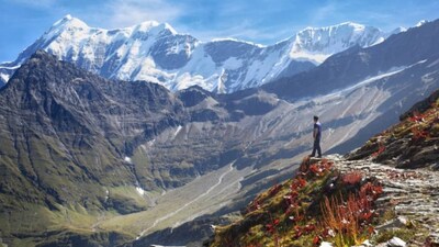 Roopkund Trek, Uttarakhand: This trek takes hikers through the picturesque Nanda Devi National Park and the alpine meadows of Bedni Bugyal. The trek culminates at the Roopkund Lake, which is known for its mysterious human skeletons. (Instagram/rahul_vaishnav_dj)