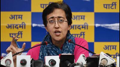 AAP senior leader Atishi during a press conference in New Delhi on Sunday. (Vipin Kumar/HT PHOTO) AAP senior leader Atishi during a press conference in New Delhi on Sunday. (Vipin Kumar/HT PHOTO)
