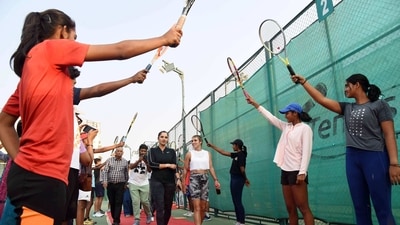 Though she may have retired, Sania said she is going to be a part of tennis and sports in India and in Telangana. She hoped that "many, many Sanias" would emerge in the country and many more amazing athletes will come out from this stadium and this country. (ANI) Though she may have retired, Sania said she is going to be a part of tennis and sports in India and in Telangana. She hoped that "many, many Sanias" would emerge in the country and many more amazing athletes will come out from this stadium and this country. (ANI)