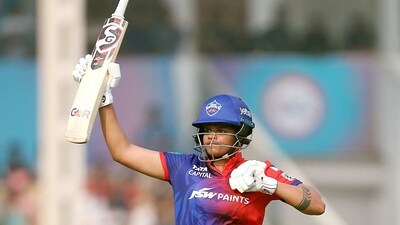 Shafali Verma celebrates her half-century during the match against Royal Challengers Bangalore in Women's Premier League (Women's Premier League (WPL)) Shafali Verma celebrates her half-century during the match against Royal Challengers Bangalore in Women's Premier League (Women's Premier League (WPL))