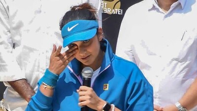 Sania, who thanked everyone for supporting her in her journey, said: "The greatest honour for me has been to play for my country for 20 years. It is every athlete's dream to represent their country at the highest level. I was able to do that. I would like to thank everyone, who came to celebrate. I couldn't have asked for a better farewell." (PTI) Sania, who thanked everyone for supporting her in her journey, said: "The greatest honour for me has been to play for my country for 20 years. It is every athlete's dream to represent their country at the highest level. I was able to do that. I would like to thank everyone, who came to celebrate. I couldn't have asked for a better farewell." (PTI)
