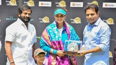 With "happy tears", Indian tennis legend Sania Mirza on Sunday ended her path-breaking journey as a player at the place where it all began. (PTI) With "happy tears", Indian tennis legend Sania Mirza on Sunday ended her path-breaking journey as a player at the place where it all began. (PTI)