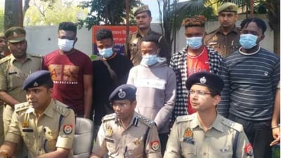 Among those held are five Nigerian nationals and a Bhutanese woman. (Twitter/ @noidapolice) Among those held are five Nigerian nationals and a Bhutanese woman. (Twitter/ @noidapolice)