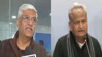 Union minister Gajendra Singh Shekhawat (lefft) and Rajasthan chief minister Ashok Gehlot (right) (ANI Photo)