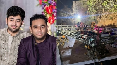 AR Ameen recalled escaping a recent accident on the sets.