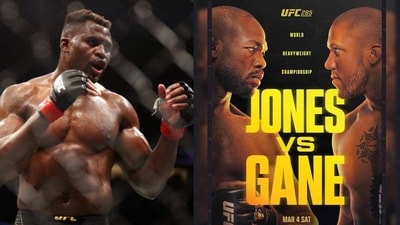 Francis Ngannou(left); Jon Jones vs Ciryl Gane (Getty Images/Twitter) Francis Ngannou(left); Jon Jones vs Ciryl Gane (Getty Images/Twitter)