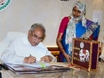 Chhattisgarh Chief Minister Bhupesh Baghel during the final touches of the State Budget 2023-24, in Raipur on Monday, 
