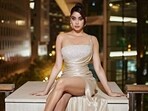 Janhvi Kapoor attended a party in Dubai in November last year. She definitely looked stunning in a beige gown with a thigh high slit and made sure she got the best picture in the particular look.&nbsp;