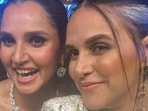 Neha Dhupia has shared many pics from Sania Mirza's party. 