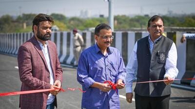 Delhi chief minister Arvind Kejriwal inaugurates the Ashram flyover extension on Monday. (Sanchit Khanna/HT Photo) Delhi chief minister Arvind Kejriwal inaugurates the Ashram flyover extension on Monday. (Sanchit Khanna/HT Photo)
