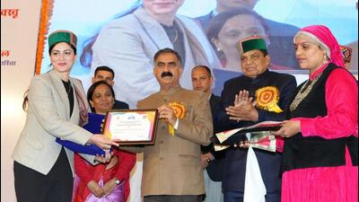 Himachal Pradesh chief minister Sukhvinder Singh Sukhu during a function to celebrate women’s day in Shimla on Monday. (HT Photo) Himachal Pradesh chief minister Sukhvinder Singh Sukhu during a function to celebrate women’s day in Shimla on Monday. (HT Photo)