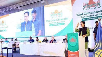 Kiren Rijiju addressing the inaugural session of the 23rd edition of the Commonwealth Law Conference. (Twitter | Kiren Rijiju) Kiren Rijiju addressing the inaugural session of the 23rd edition of the Commonwealth Law Conference. (Twitter | Kiren Rijiju)