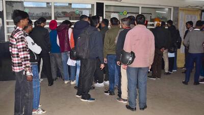 People wait in queues at the RTA office in Ludhiana mini-secretariat. (HT Photo) People wait in queues at the RTA office in Ludhiana mini-secretariat. (HT Photo)