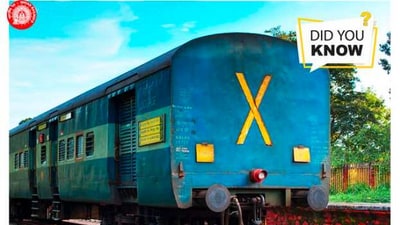 The Railway Ministry posted this image on Twitter while sharing what letter ‘X’ on a train’s last coach denotes. (Twitter/@RailMinIndia)