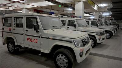 The cars are parked in the basement of Noida Haat with their seats still wrapped in plastic but the exteriors covered in dust. The vehicles bear the emblem of the Gautam Budh Nagar Police but do not have number plates. (Sunil Ghosh/HT Photo) The cars are parked in the basement of Noida Haat with their seats still wrapped in plastic but the exteriors covered in dust. The vehicles bear the emblem of the Gautam Budh Nagar Police but do not have number plates. (Sunil Ghosh/HT Photo)