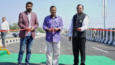 The flyover, which is 1.42 km long, will be opened to general people completely at 5:00pm on Monday by the Delhi traffic police (Twitter/@ArvindKejriwal) The flyover, which is 1.42 km long, will be opened to general people completely at 5:00pm on Monday by the Delhi traffic police (Twitter/@ArvindKejriwal)