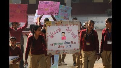 The government has decided to place women’s empowerment at the heart of its development agenda. The Beti Bachao Beti Padhao scheme has led to a 16-point improvement in the sex ratio at birth since 2014 (HT ARCHIVE)