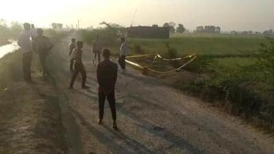 The site of the police shoot-out in Kaundhiyara, Prayagraj. (HT sourced photo) The site of the police shoot-out in Kaundhiyara, Prayagraj. (HT sourced photo)