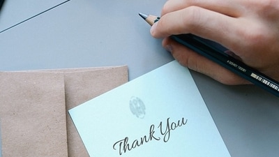 2. Write a thank-you note: A handwritten note is a thoughtful and personal way to express gratitude. (Pixabay) 2. Write a thank-you note: A handwritten note is a thoughtful and personal way to express gratitude. (Pixabay)
