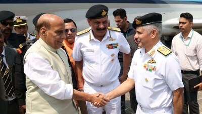 Union defence minister Rajnath Singh, navy chief R Hari Kumar and over 20 commanders of the Indian Navy will discuss future warfare on board INS Vikrant on Monday.