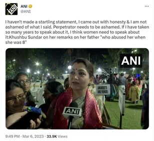 Khushbu Sundar speaks to media after claims of sexual abuse by father. Khushbu Sundar speaks to media after claims of sexual abuse by father.