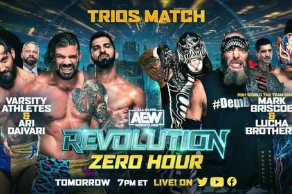 The Lucha Bros and Mark Briscoe vs Ari Daivari and The Varsity Athletes for Zero Hour