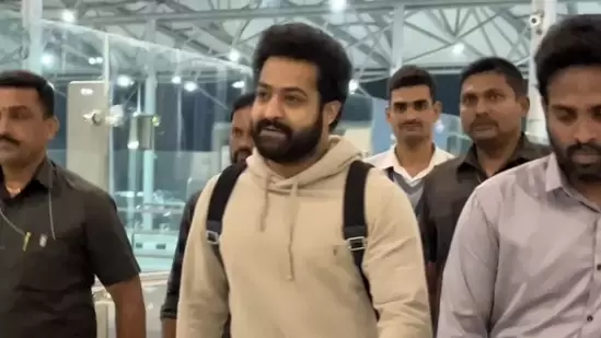 Jr NTR left for the US from Hyderabad.