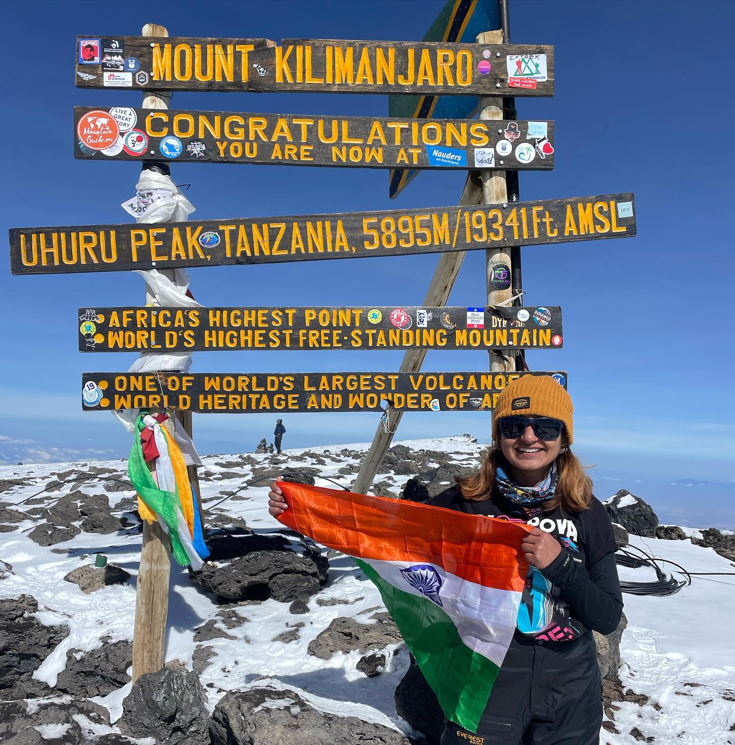 Prakriti Varshney at the summit of Mt. Kilimanjaro (Instagram) Prakriti Varshney at the summit of Mt. Kilimanjaro (Instagram)