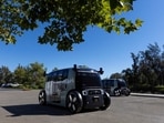 Zoox, a self-driving vehicle owned by Amazon, is seen at the company's factory in Fremont, California, U.S. 