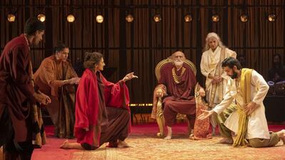 A scene from the ambitious new stage version of the Mahabharata, premiering at the renowned Shaw Festival in Canada. (Credit: David Cooper/Shaw Festival 2023) A scene from the ambitious new stage version of the Mahabharata, premiering at the renowned Shaw Festival in Canada. (Credit: David Cooper/Shaw Festival 2023)
