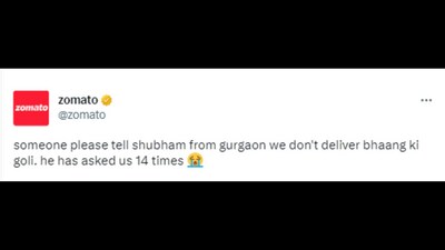 Holi 2023: Zomato shared this post on Twitter that prompted Delhi Police to reply. (Twitter/@zomato)