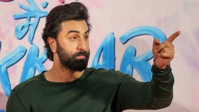 Ranbir Kapoor at a promotional event for Tu Jhoothi Main Makkaar in Lucknow on March 1, 2023. (PTI Photo)(PTI03_01_2023_000180A) (PTI) Ranbir Kapoor at a promotional event for Tu Jhoothi Main Makkaar in Lucknow on March 1, 2023. (PTI Photo)(PTI03_01_2023_000180A) (PTI)