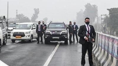 The convoy of Prime Minister Narendra Modi was stuck for nearly 30 minutes on a flyover when he was travelling by road from Bathinda airport to Ferozepur on January 5, 2022. (PTI file photo) The convoy of Prime Minister Narendra Modi was stuck for nearly 30 minutes on a flyover when he was travelling by road from Bathinda airport to Ferozepur on January 5, 2022. (PTI file photo)