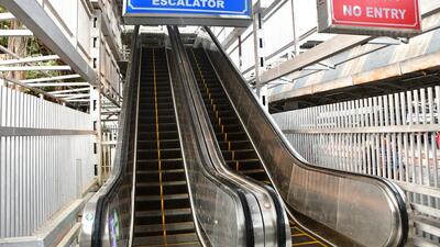 The other reason is nuisance makers who, for fun, often press the red ‘STOP’ button that’s meant for emergencies. Sometimes, senior citizens who find it challenging to step onto the moving staircase also use the STOP button, say officials, who are in the process of collating escalator failures at various CR stations in and around Mumbai. (Bhushan Koyande/ HT PHOTO) The other reason is nuisance makers who, for fun, often press the red ‘STOP’ button that’s meant for emergencies. Sometimes, senior citizens who find it challenging to step onto the moving staircase also use the STOP button, say officials, who are in the process of collating escalator failures at various CR stations in and around Mumbai. (Bhushan Koyande/ HT PHOTO)