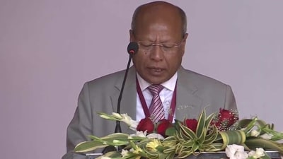 Prestone Tynsong and Sniawbhalang Dhar, both from the NPP, took oath as Deputy Chief Ministers of Meghalaya, in Shillong. (Twitter/@ANI) Prestone Tynsong and Sniawbhalang Dhar, both from the NPP, took oath as Deputy Chief Ministers of Meghalaya, in Shillong. (Twitter/@ANI)