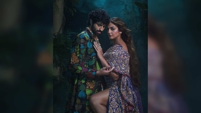 Huma Qureshi picked a breathtaking embellished outfit from the collection of designer Abu Jani and Sandeep Khosla clothing line for her photoshoot.&nbsp; (Instagram/@iamhumaq)