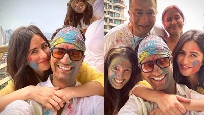 Holi 2023: Katrina Kaif celebrates the season with Vicky Kaushal and family.