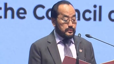 Taditui Rangkau Zeliang and Yanthungo Patton also took oath as Deputy chief ministers of Nagaland. (Twitter/@ANI) Taditui Rangkau Zeliang and Yanthungo Patton also took oath as Deputy chief ministers of Nagaland. (Twitter/@ANI)