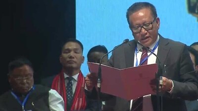 Nagaland saw a triangular contest as Congress and CPIM, which have been arch-rivals for years, stitched a pre-poll alliance to defeat the ruling BJP. (Twitter/@ANI) Nagaland saw a triangular contest as Congress and CPIM, which have been arch-rivals for years, stitched a pre-poll alliance to defeat the ruling BJP. (Twitter/@ANI)