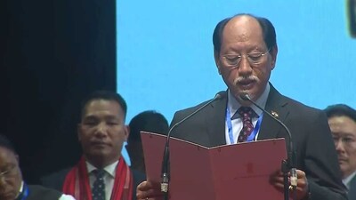 The ruling Nationalist Democratic Progressive Party-Bharatiya Janata Party retained power in the Northeast state, with the two parties having secured 37 seats in the 60-member assembly, as per the data by the Election Commission of India (ECI). (Twitter/@ANI) The ruling Nationalist Democratic Progressive Party-Bharatiya Janata Party retained power in the Northeast state, with the two parties having secured 37 seats in the 60-member assembly, as per the data by the Election Commission of India (ECI). (Twitter/@ANI)