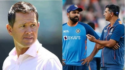 Ricky Ponting; Rahul Dravid with Rohit Sharma Ricky Ponting; Rahul Dravid with Rohit Sharma