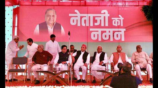 The Yadavs in Saifai on Tuesday (Sourced/Sughar Singh ‘Saifai’)