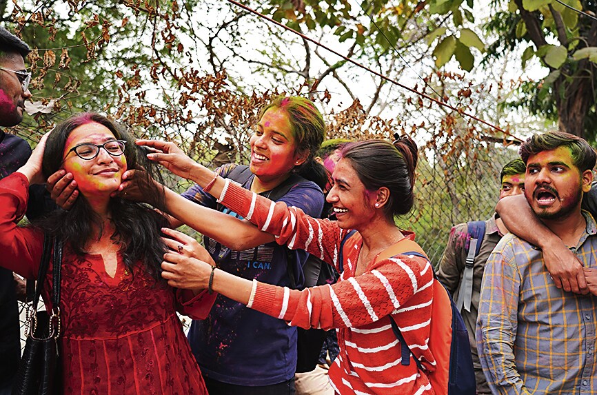 Delhi School of Economics’ students converted their bottles into water guns, when it came to playing Holi.