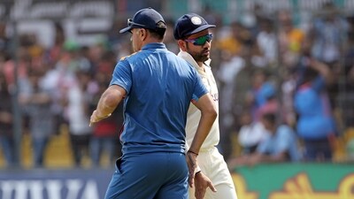 India's head coach Rahul Dravid and captain Rohit Sharma after the 3rd Test match against Australia (ANI)